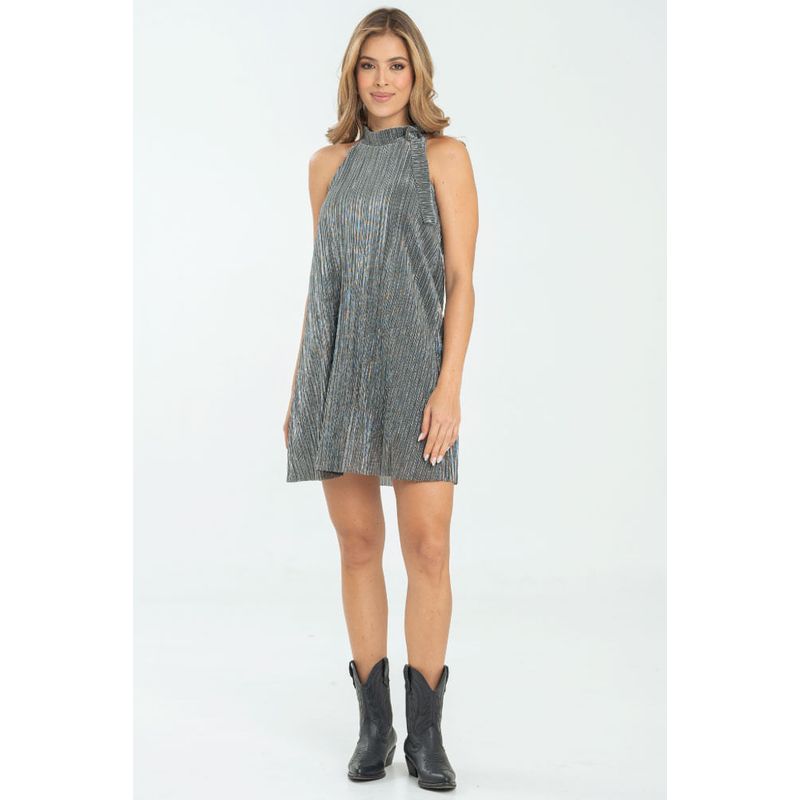 RAGGED - Vestido corto moon Plateado Ragged