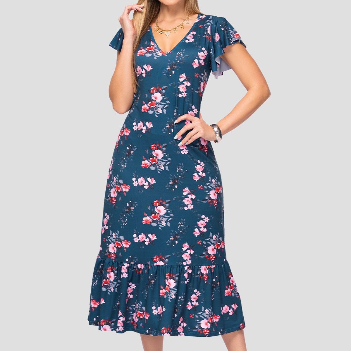 MARKETING PERSONAL - Vestido Mujer Estampado Mp 106615