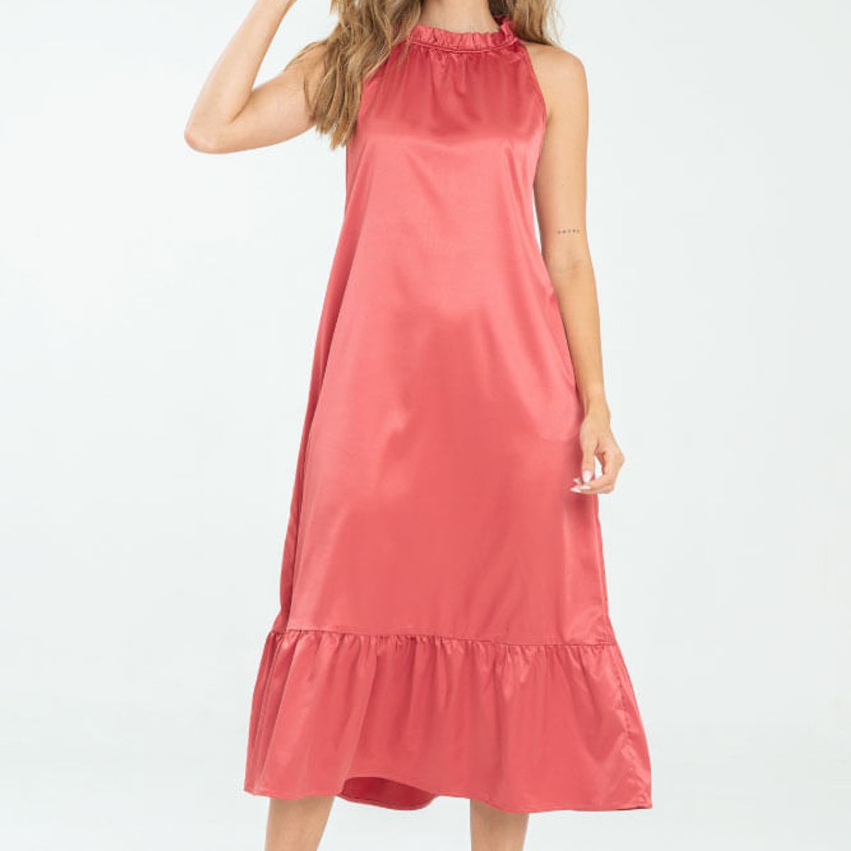 RAGGED - Vestido largo dhurata Rojo carnauba Ragged