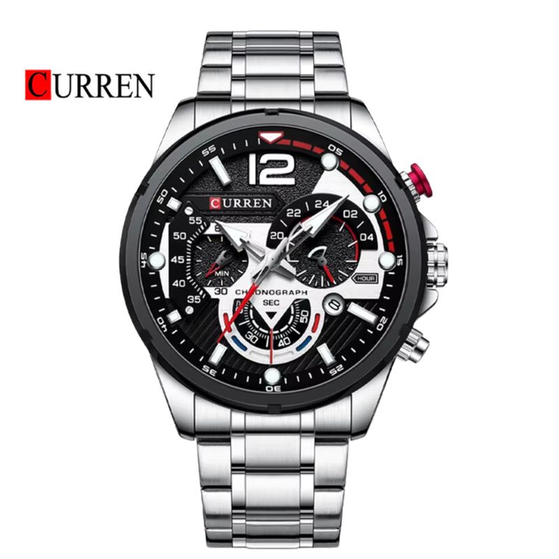 CURREN - Reloj CURREN 8395 Cronógrafo Para Hombre Plateado