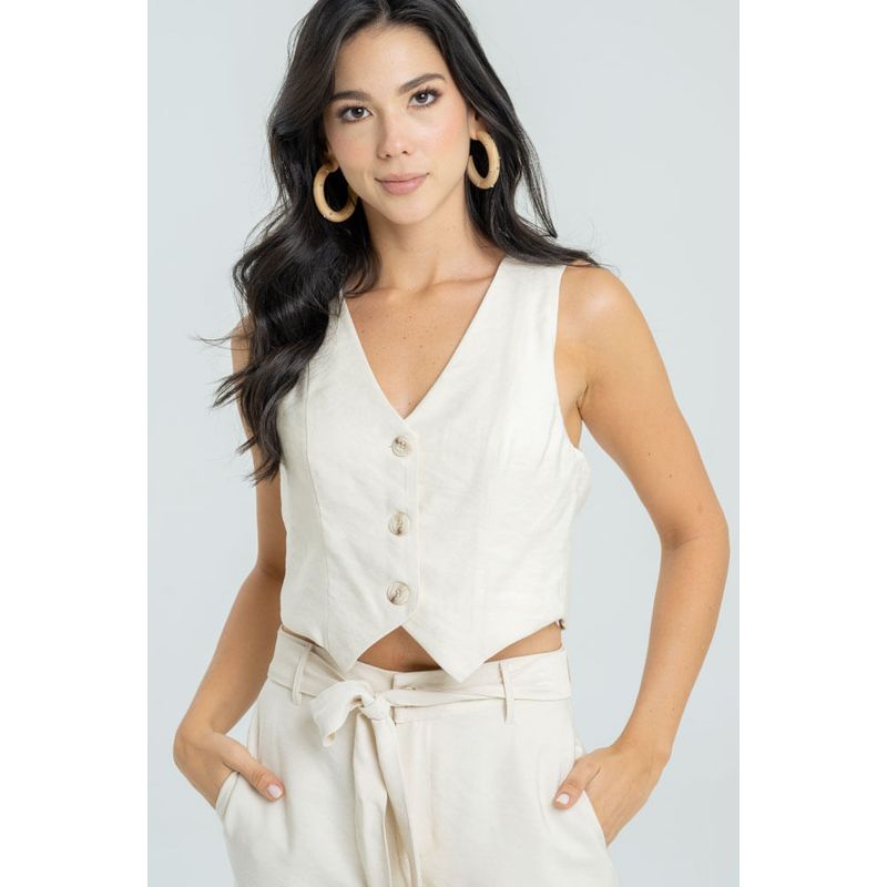 RAGGED - Chaleco katie cruzado Beige claro Ragged