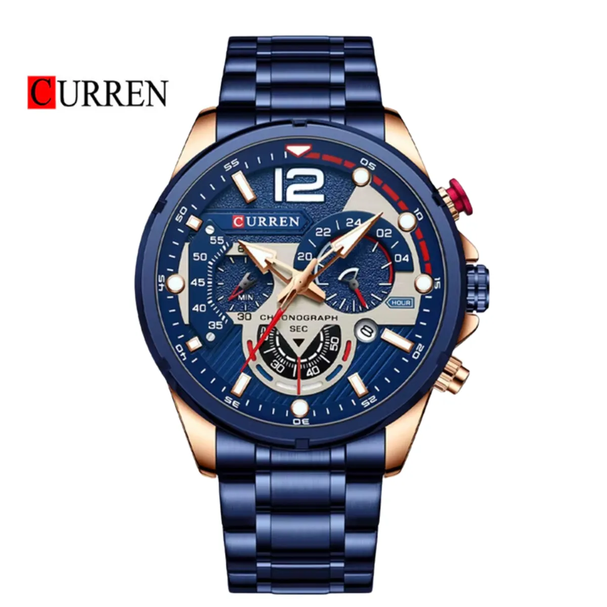 CURREN - Reloj CURREN 8395 Cronógrafo Para Hombre Azul