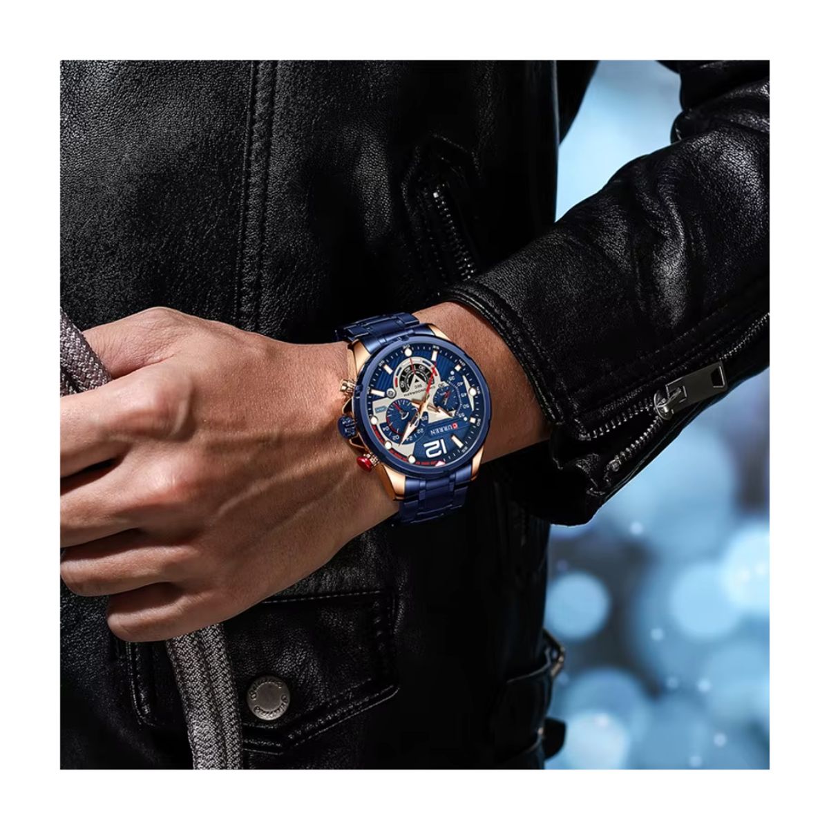 CURREN - Reloj CURREN 8395 Cronógrafo Para Hombre Azul