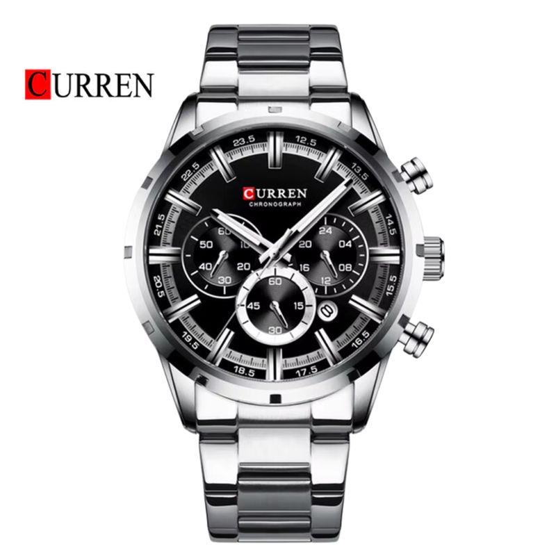 CASIO - Reloj CURREN 8355 Cronógrafo Para Hombre Plateado