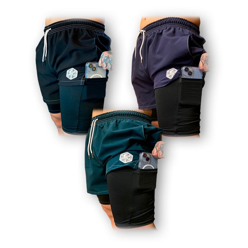 SAMDEL - Pack x3 Pantalonetas Deportivas Hombre CON LICRA  Pack 2.