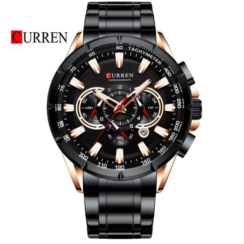 CURREN - Reloj CURREN 8363 Cronógrafo Para Hombre Negro