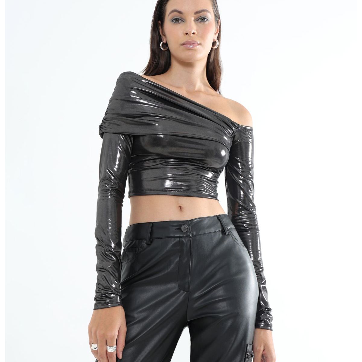 SEVEN SEVEN - Camiseta Para Mujer Manga Larga Color Gris Oscuro Marca Seven Seven #28096033