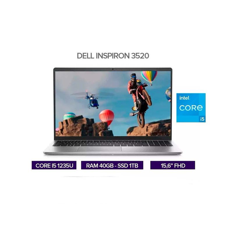DELL - PORTATIL DELL INSPIRON 3520 15.6" FHD INTEL CORE I5 1235U RAM 40GB DDR4 SSD 1TB / COMBO TECLADO Y MOUSE