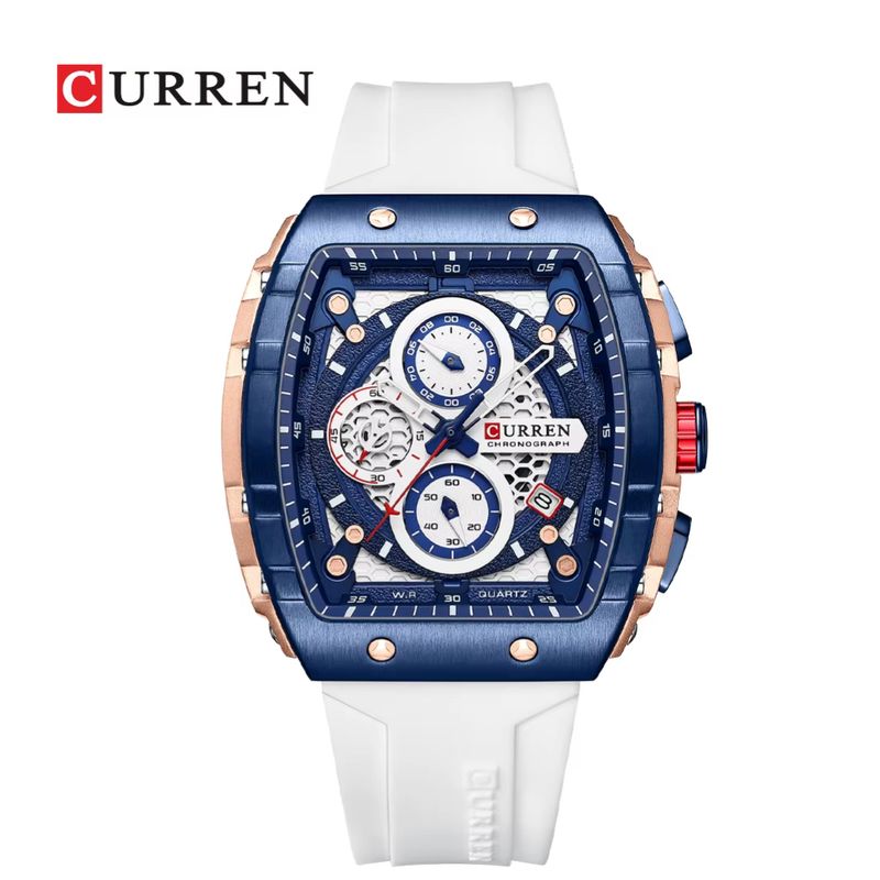 CURREN - Reloj Curren Modelo 8442 Deportivo  Blanco - Azul
