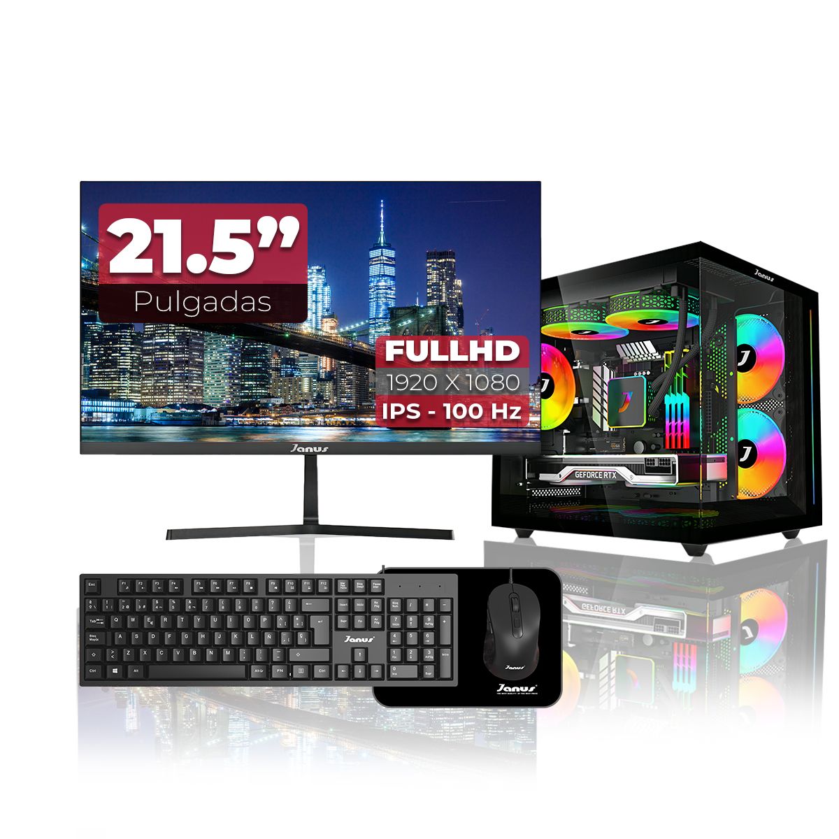 JANUS - Computador Gamer Ryzen 5 5600GT RAM 16GB SSD 512GB Monitor 22 Pulgadas 100Hz