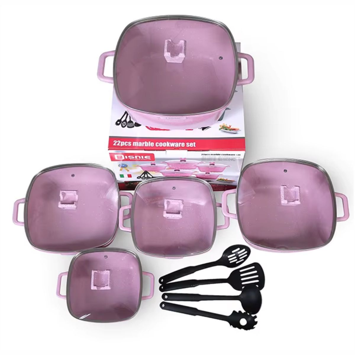 DESSINI - Juego De Ollas Bateria De Cocina En Granito Dessini 25 Pcs