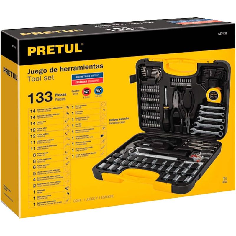 PRETUL - set de herramientas por 133 piezas
