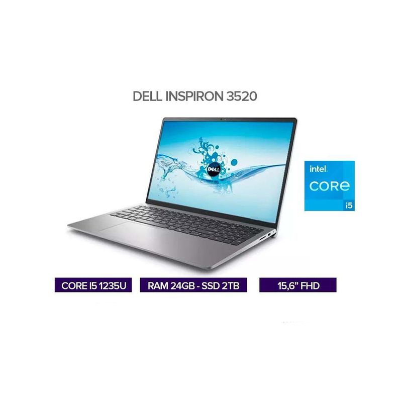 DELL - PORTATIL DELL INSPIRON 3520 15.6" FHD INTEL CORE I5 1235U RAM 24GB DDR4 SSD 2TB / COMBO TECLADO Y MOUSE
