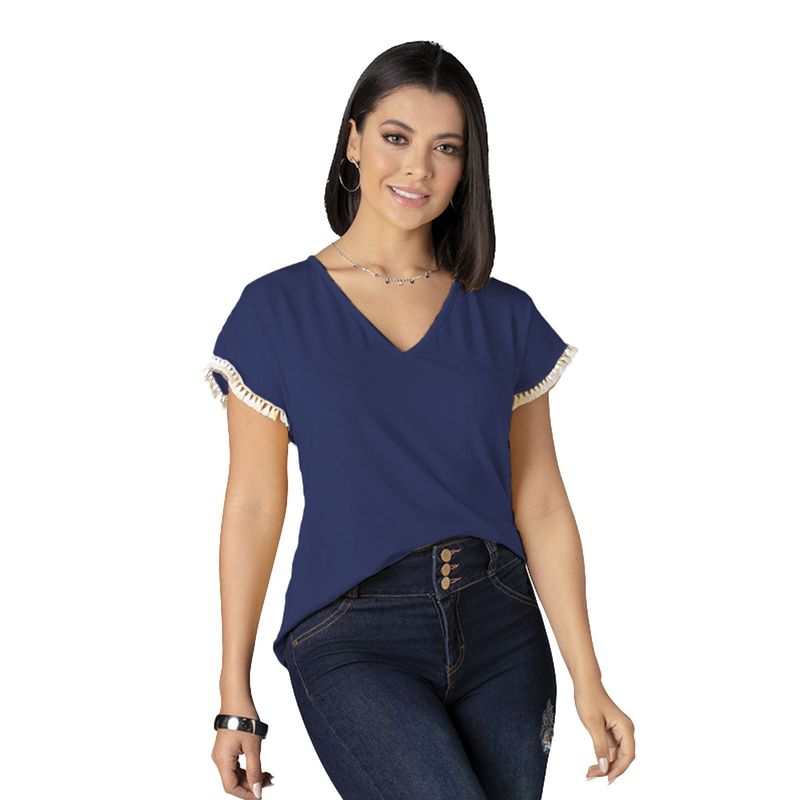 MARKETING PERSONAL - Camiseta Mujer Azul Navy Mp 6133