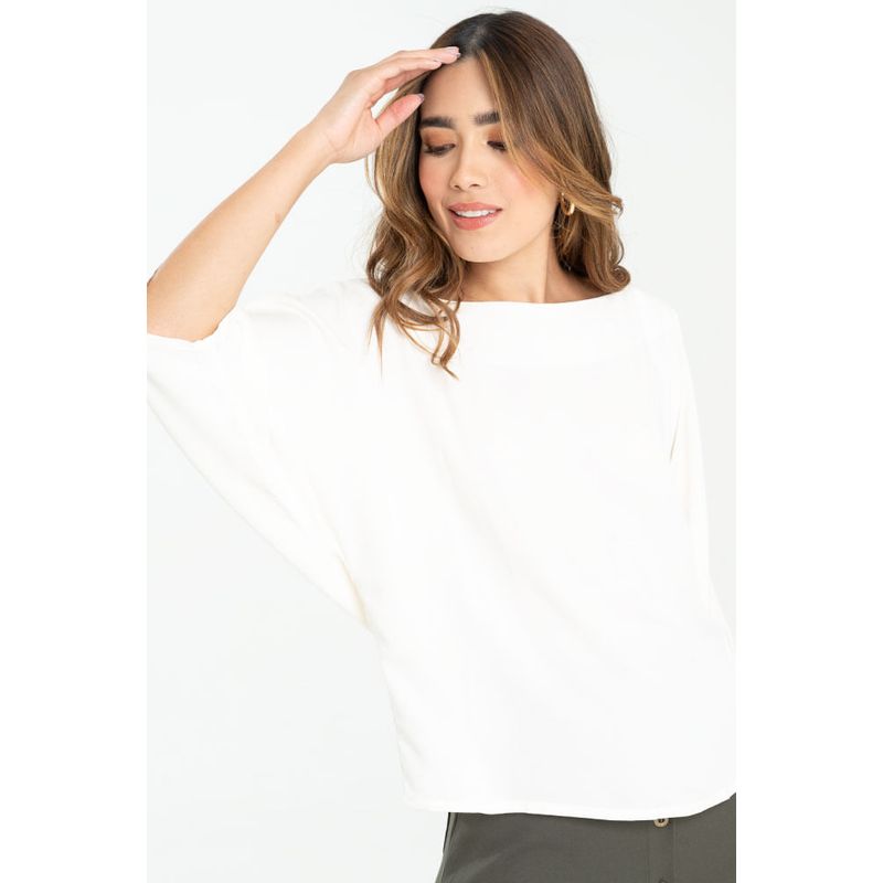 RAGGED - Blusa manga 34 boho Marfil Ragged