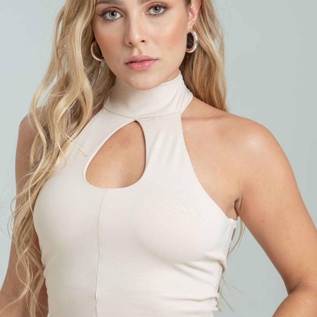 RAGGED - Blusa cuello alto Beige claro Ragged