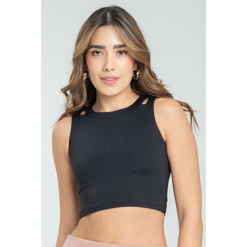 RAGGED - Crop top shibari Negro Ragged