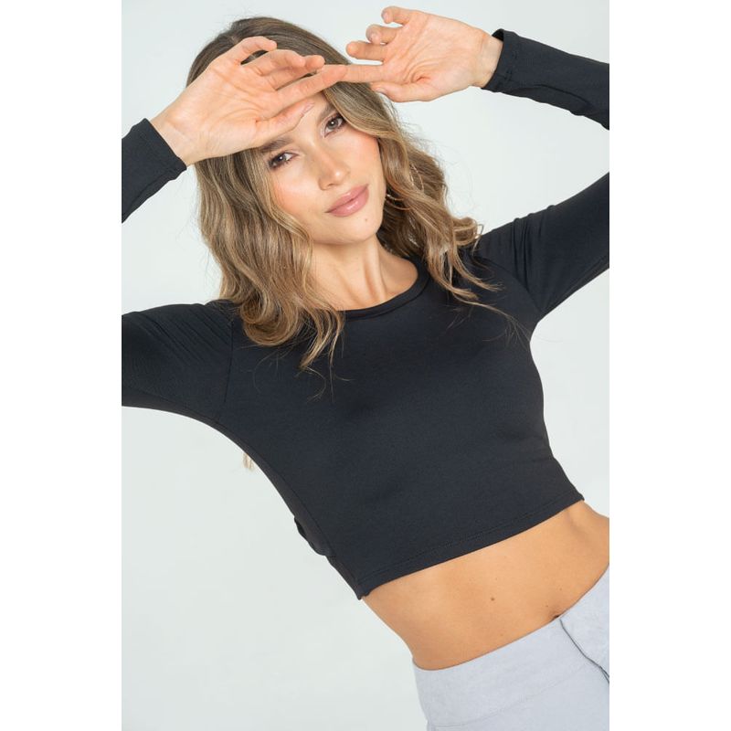 RAGGED - Crop top clemenza Negro Ragged
