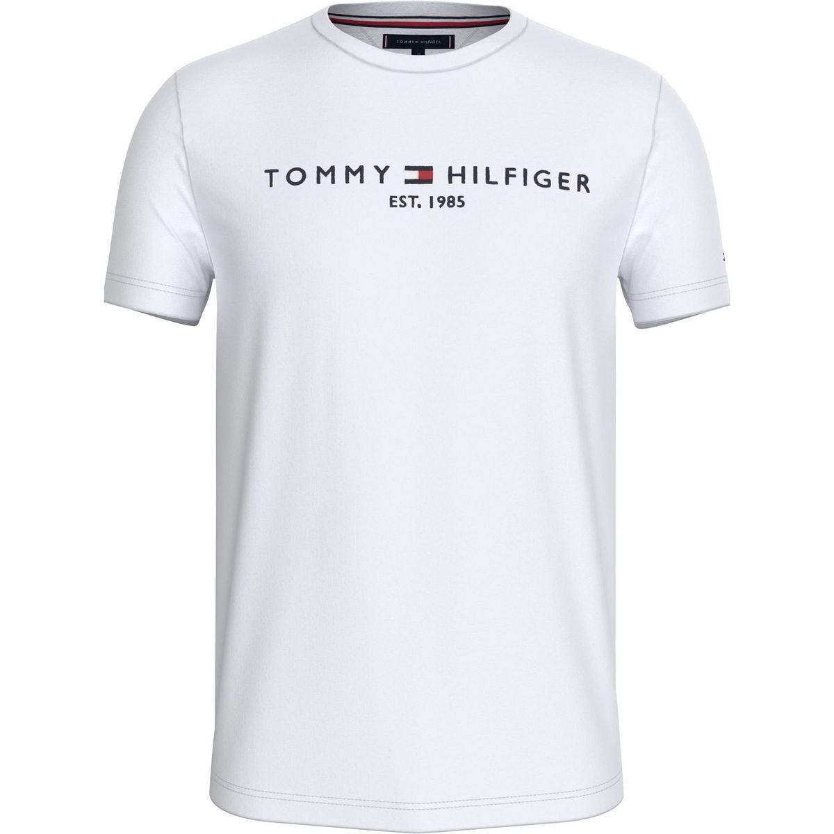TOMMY HILFIGER - Camiseta Blanca Con Logo Bordado En El Pecho Tommy Hilfiger