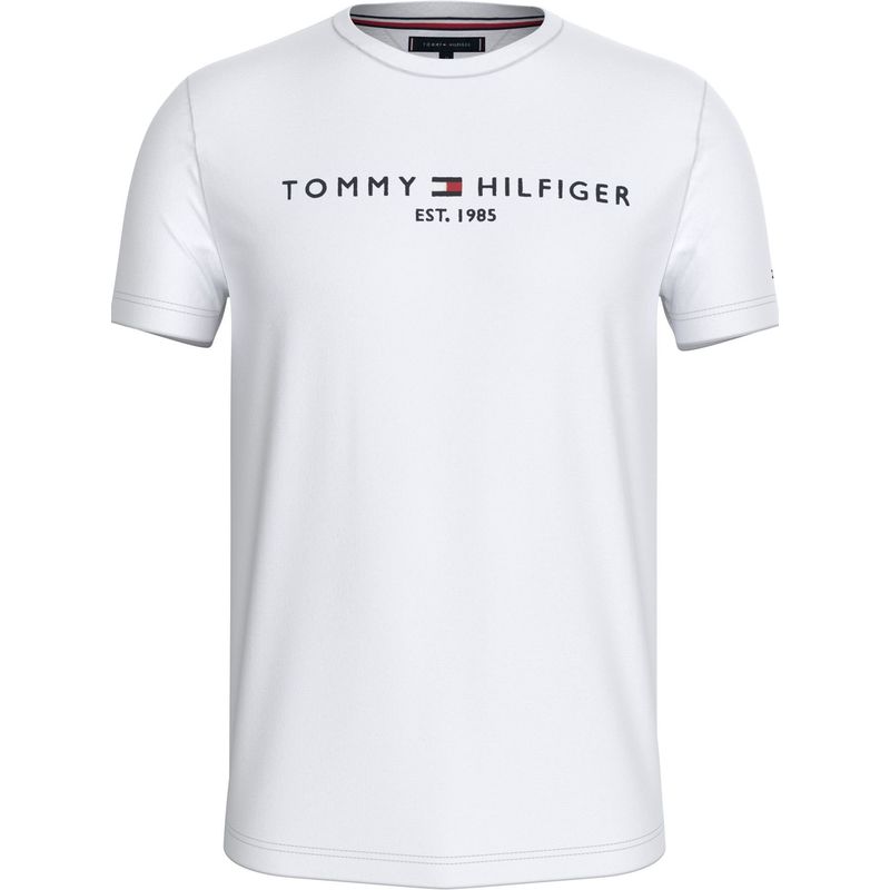 TOMMY HILFIGER - Camiseta Blanca Con Logo Bordado En El Pecho Tommy Hilfiger