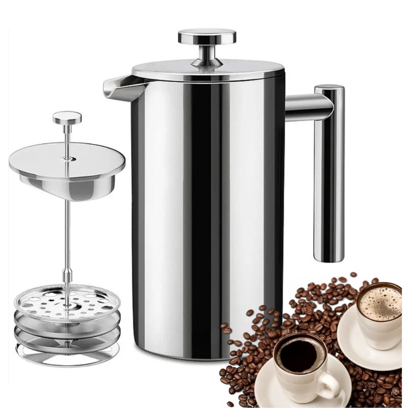 GENERICO - Cafetera Prensa Francesa Acero Inoxidable Premium 350ml