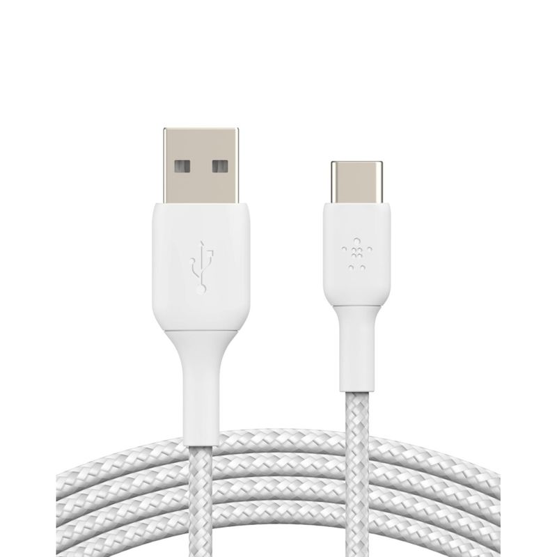 BELKIN - Cable belk braided USB-A a USB-C 2m Blan