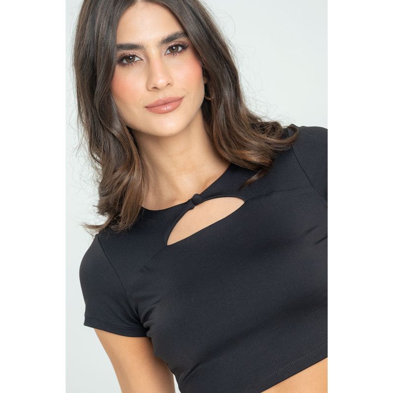 RAGGED - Crop top chaney Negro Ragged
