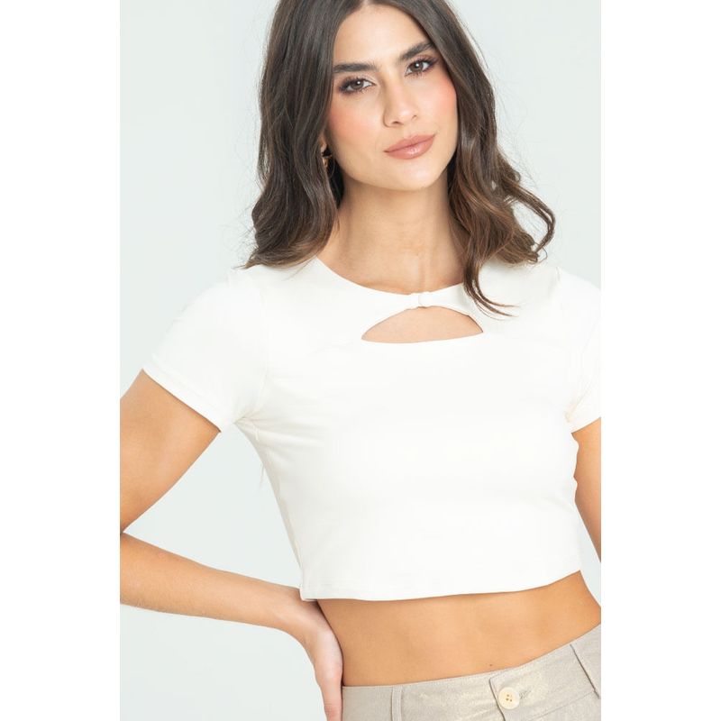 RAGGED - Crop top chaney Marfil Ragged