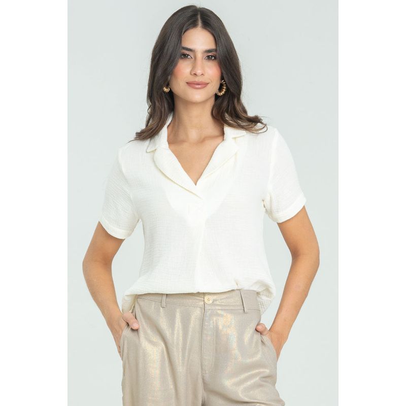 RAGGED - Blusa cotton soft Marfil Ragged