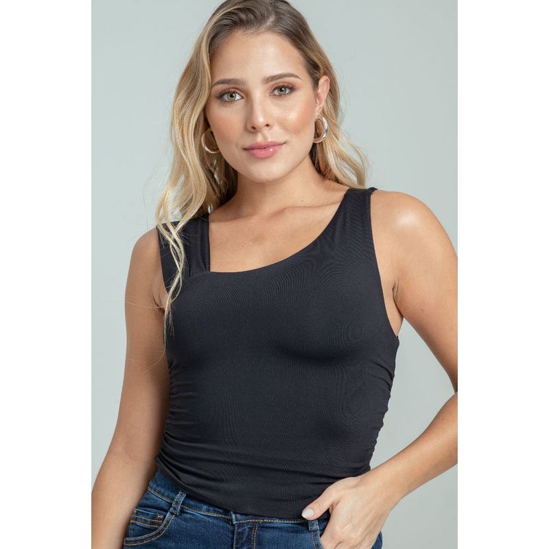 RAGGED - Crop top ahiza Negro Ragged