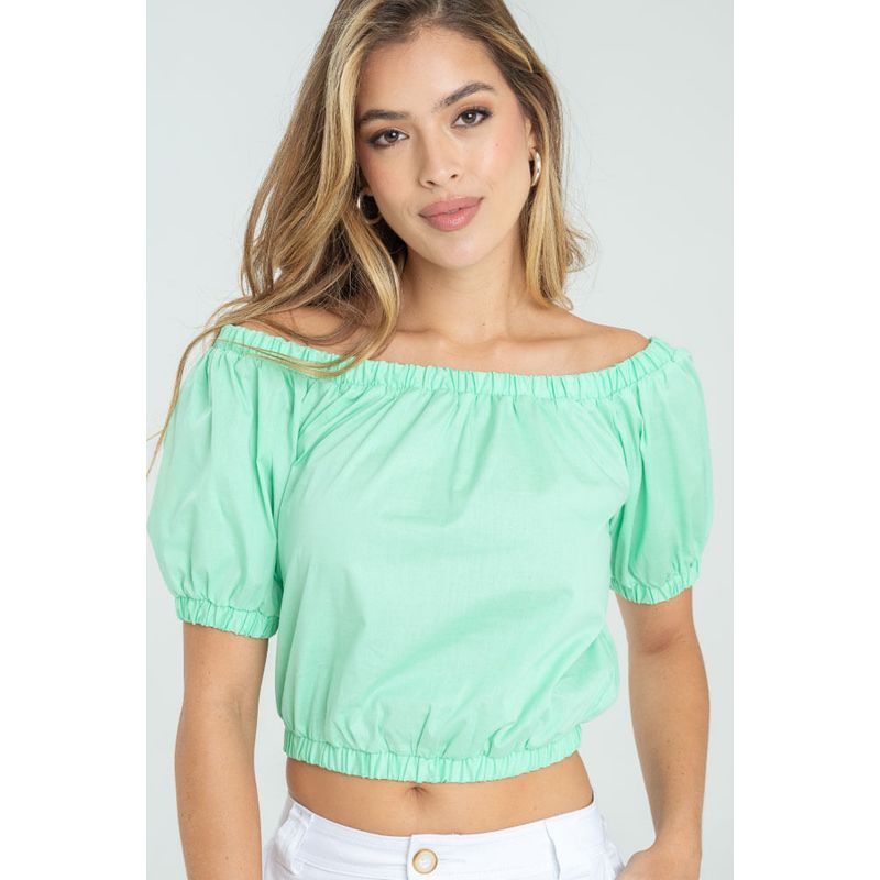 RAGGED - Blusa lena poplin Verde masmelo Ragged