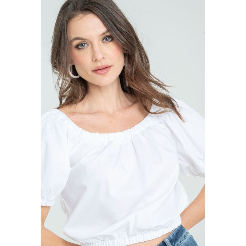 RAGGED - Blusa lena poplin Blanco Ragged
