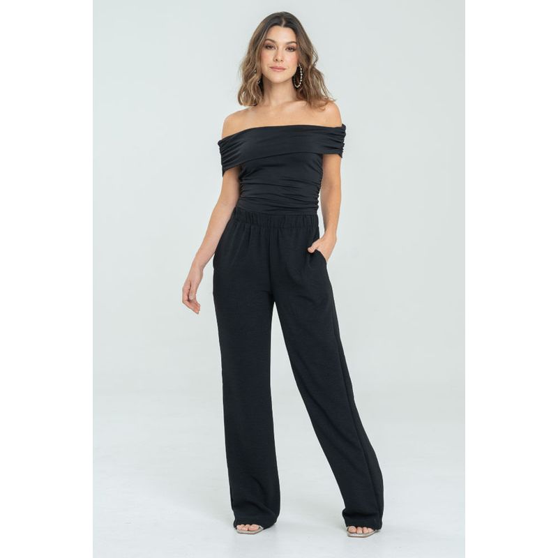 RAGGED - Top hombros descubiertos Negro Ragged