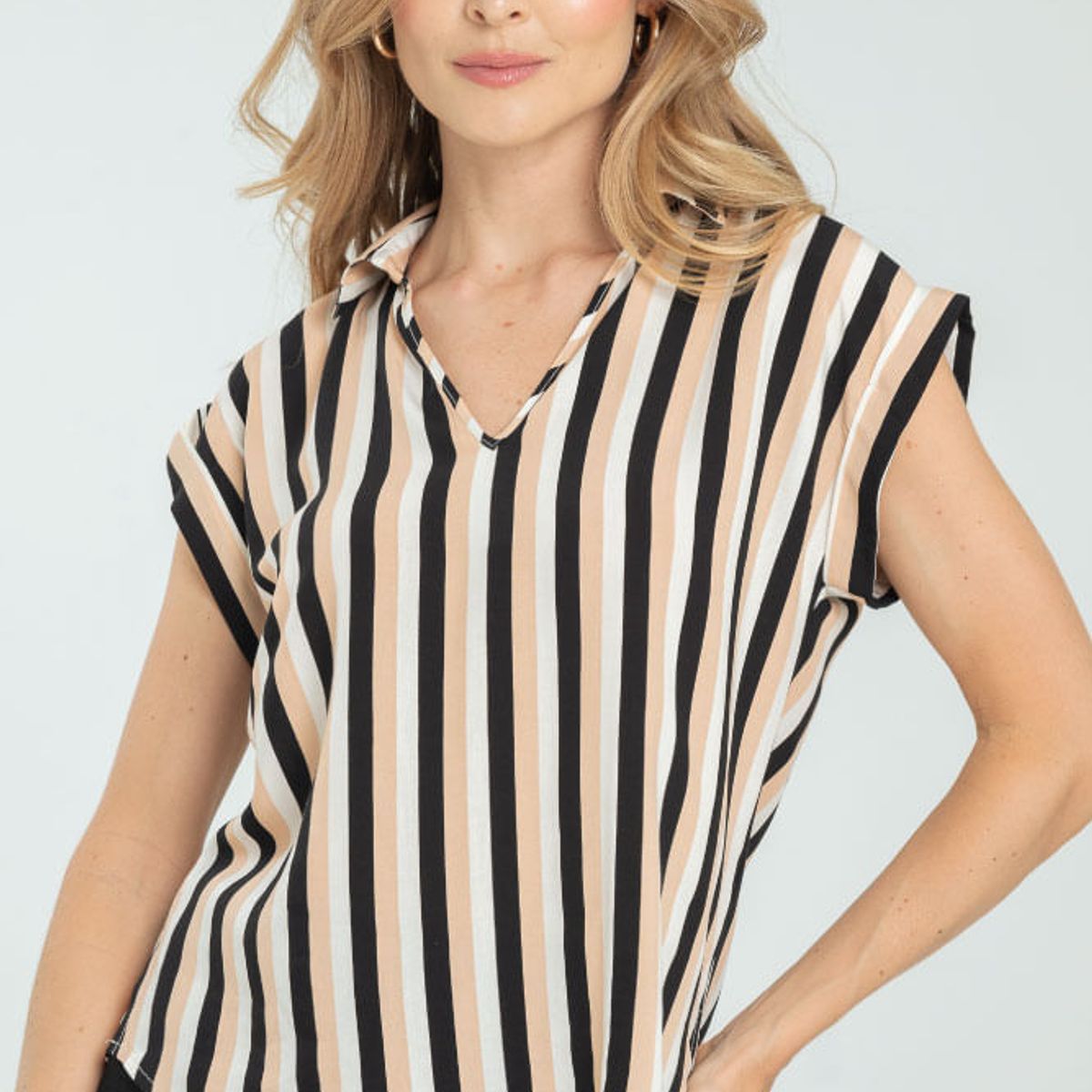 RAGGED - Blusa rayas macondo Negro Ragged