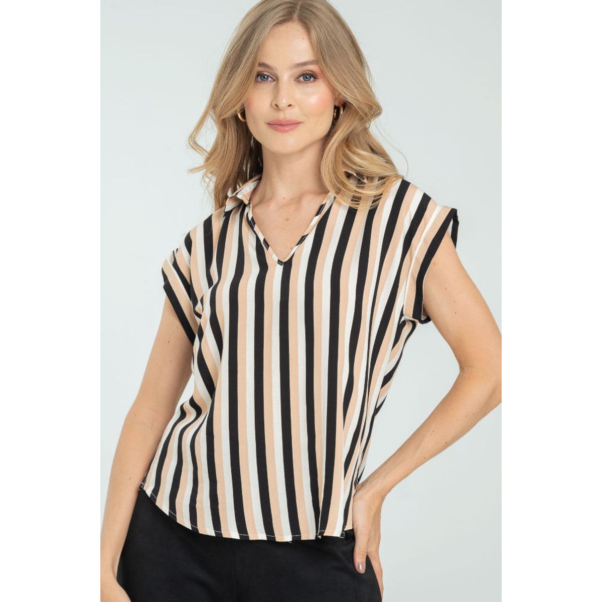 RAGGED - Blusa rayas macondo Negro Ragged