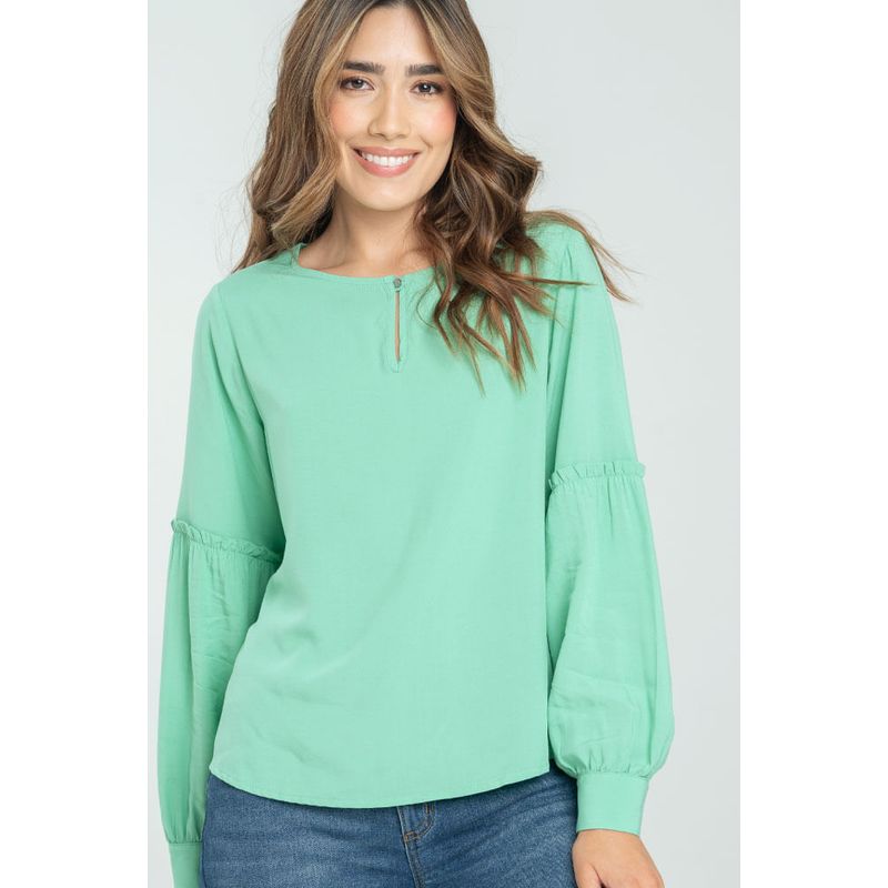 RAGGED - Blusa romana Verde masmelo Ragged
