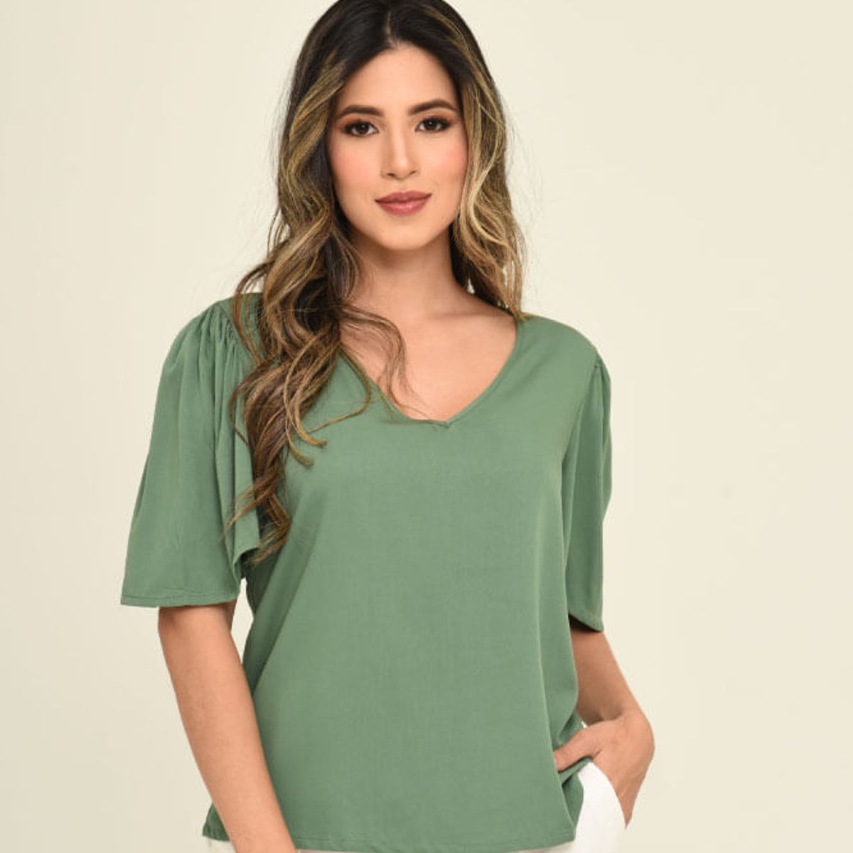 RAGGED - Blusa meghan Verde salvia Ragged.
