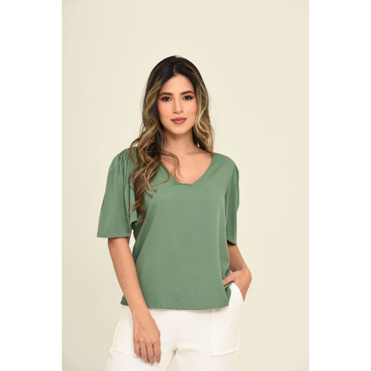 RAGGED - Blusa meghan Verde salvia Ragged.