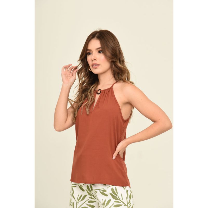 RAGGED - Blusa halter carey Cobre Ragged