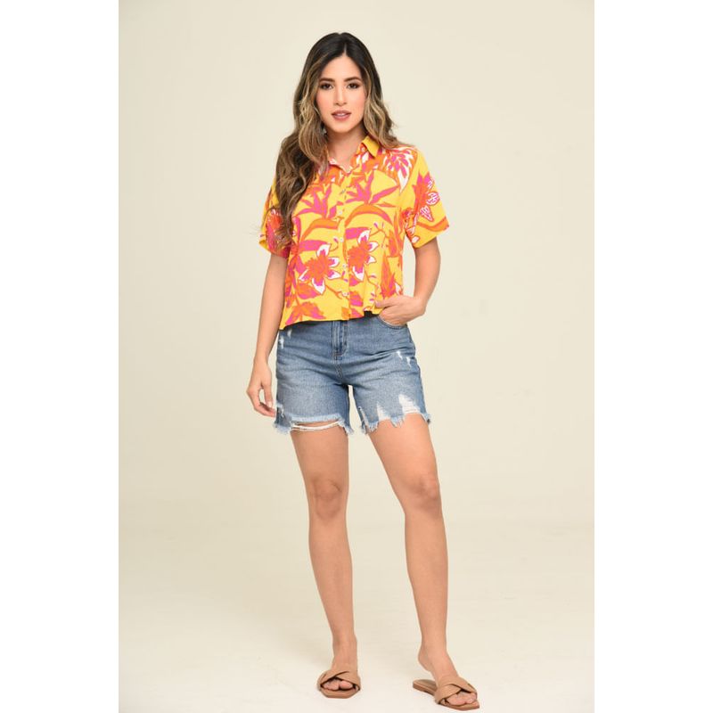 RAGGED - Camisa taxlo Amarillo puro Ragged