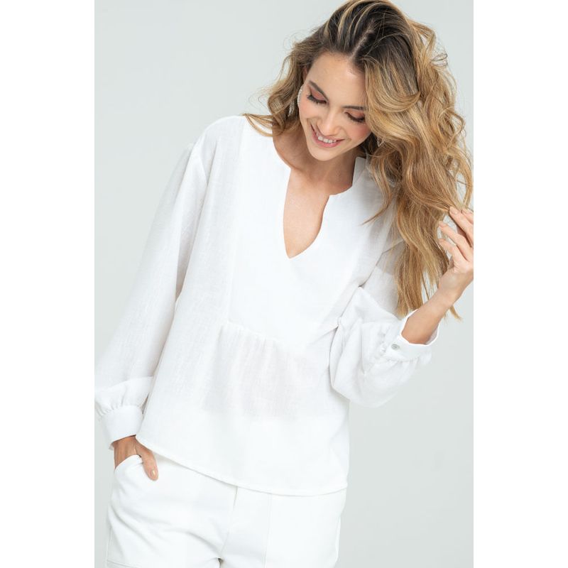 RAGGED - Blusa mykonos Blanco crudo Ragged