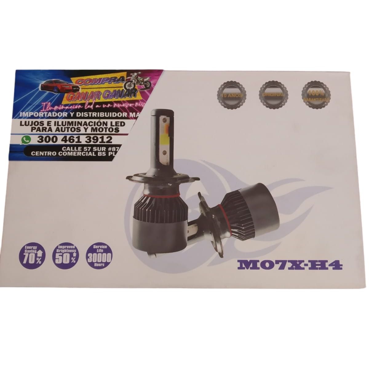 UNIVERSAL - Bombillo LED H4 Multicolor azul blanco amarillo strober moto