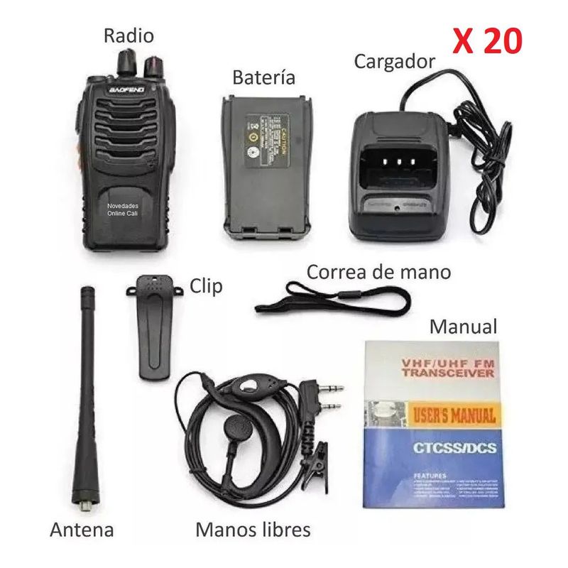 BAOFENG - 20 Radios Baofeng Woki Toki Comunicacion Boquitoquis Seguridad