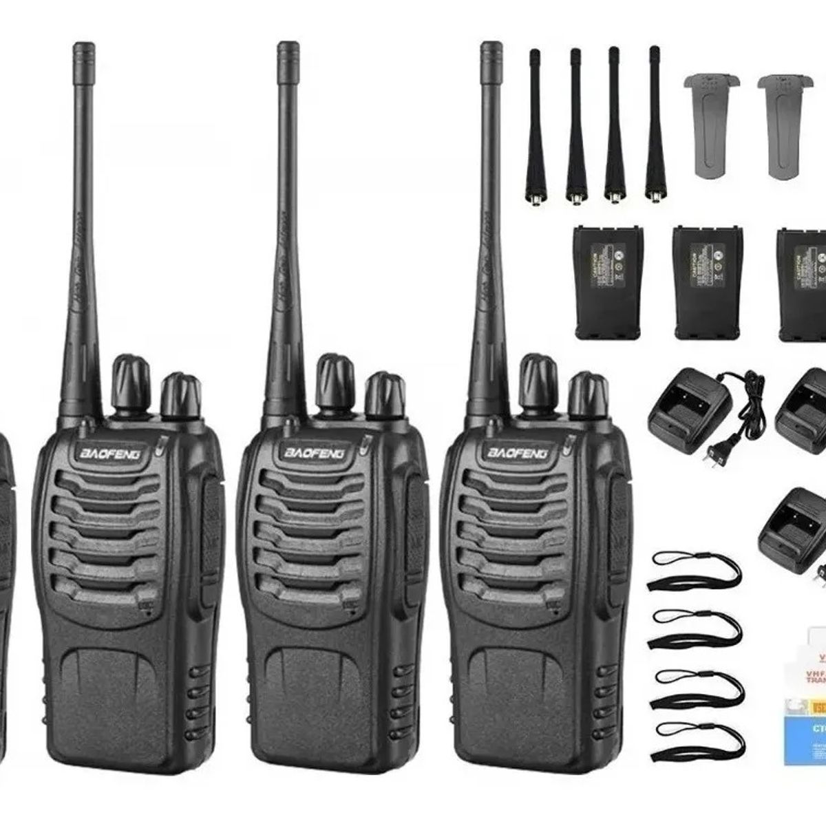 BAOFENG - Radios de comunicacion baofeng woki toki boquitoquis x 4 + Audifonos