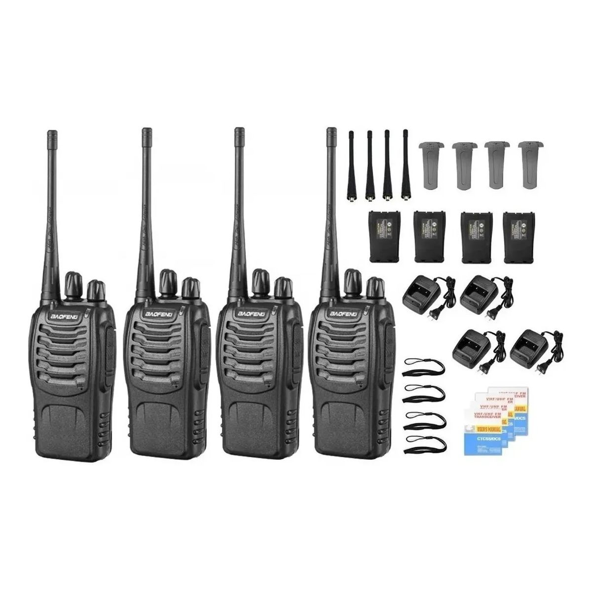 BAOFENG - Radios de comunicacion baofeng woki toki boquitoquis x 4 + Audifonos
