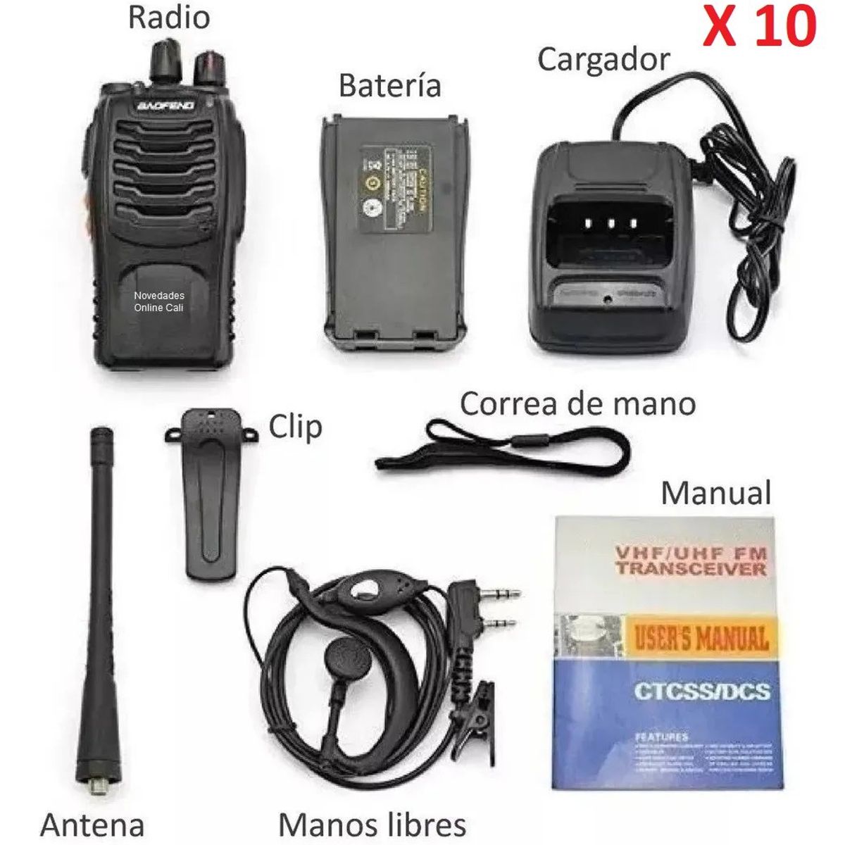 BAOFENG - Radio Intercomunicador Baofeng BF 888S Walkie Takie PROM X 10