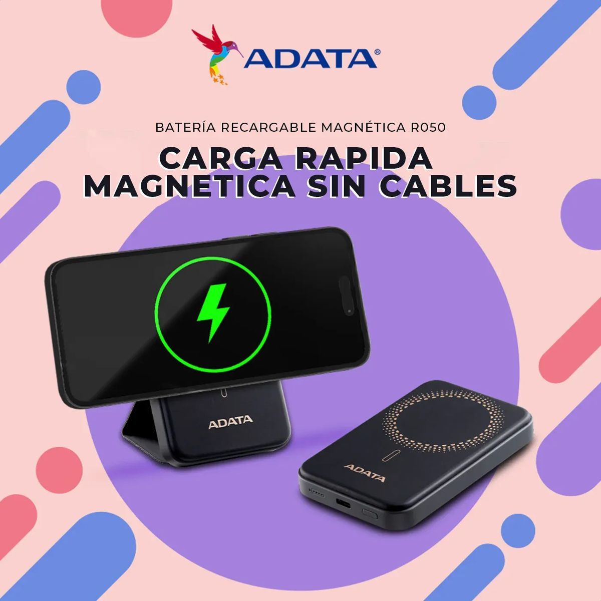 ADATA - PowerBank Adata R050 5000mAh 20W MultiCarga Rápida PDQC USB-C Megsafe