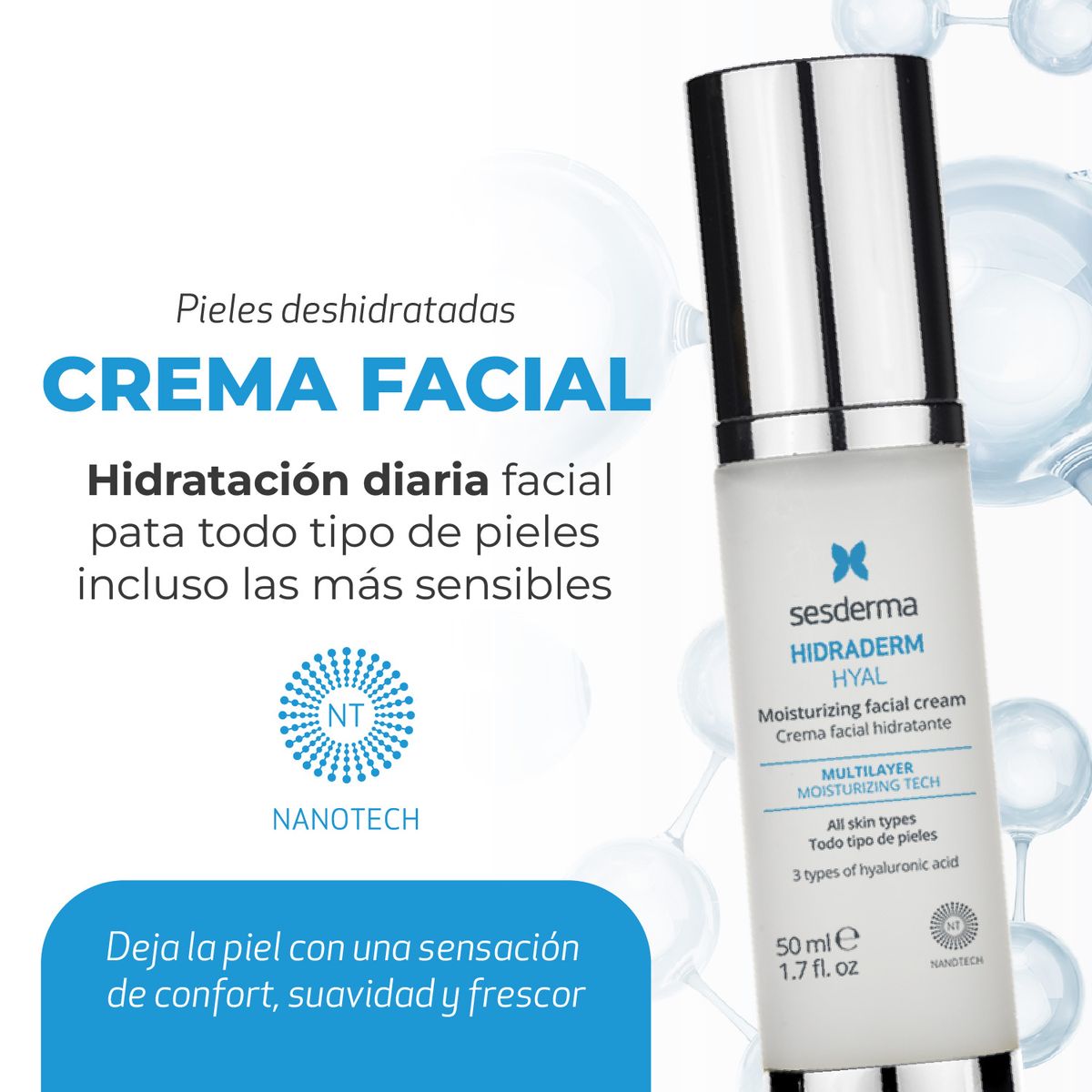 SESDERMA - Hidratante Facial Hidraderm Hyal Sesderma para Todo tipo de piel 50 ml