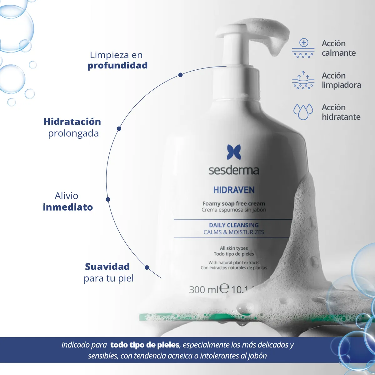 SESDERMA - Limpiador Hidraven Sesderma para Todo tipo de piel 300 ml