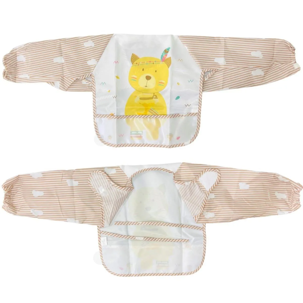 MUNDO BEBE - Babero Delantal Manga Larga Impermeable Bebe Niña Niño